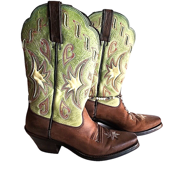 Ariat Green Mid-Calf Boots with Western Flair - Picture 2 of 10